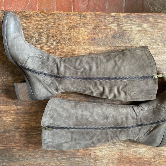 Paul Green Tall Moto Gray Suede Boots, 11 - Picture 5 of 9